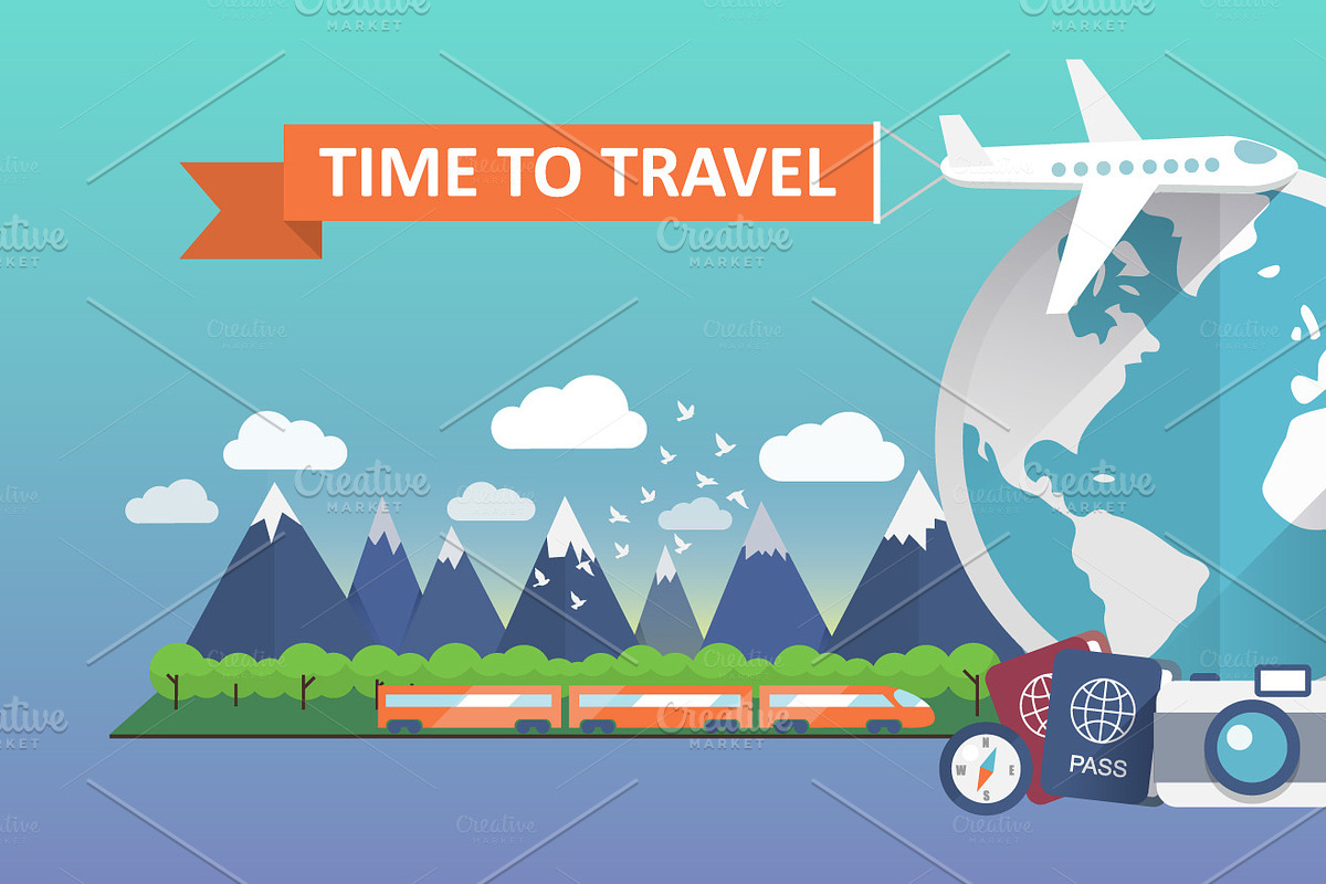 Travel banner in Illustrations - product preview 8