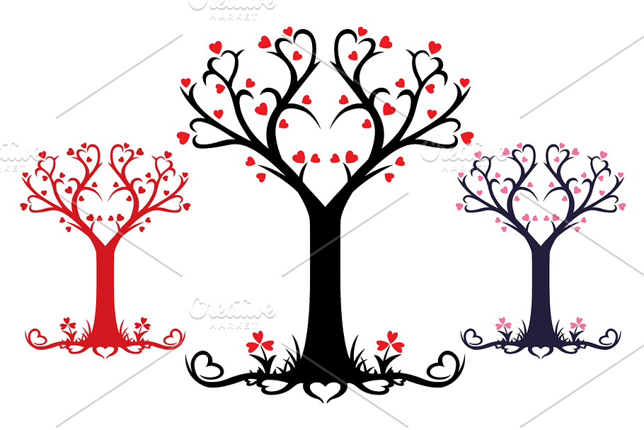 Heart Tree - Vector Design in Illustrations - product preview 8