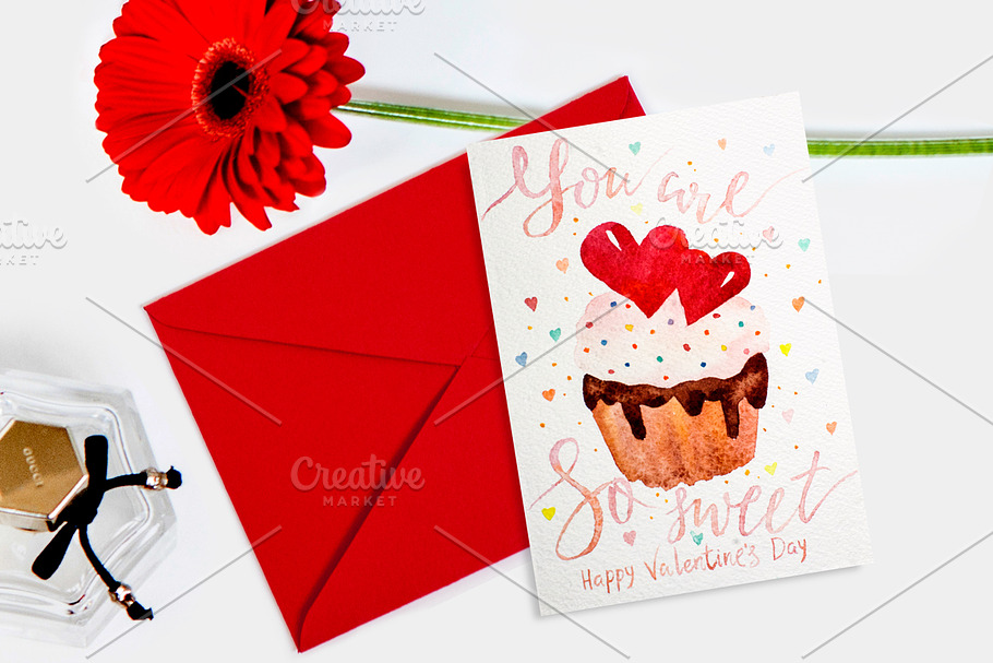 Valentines day lettering card