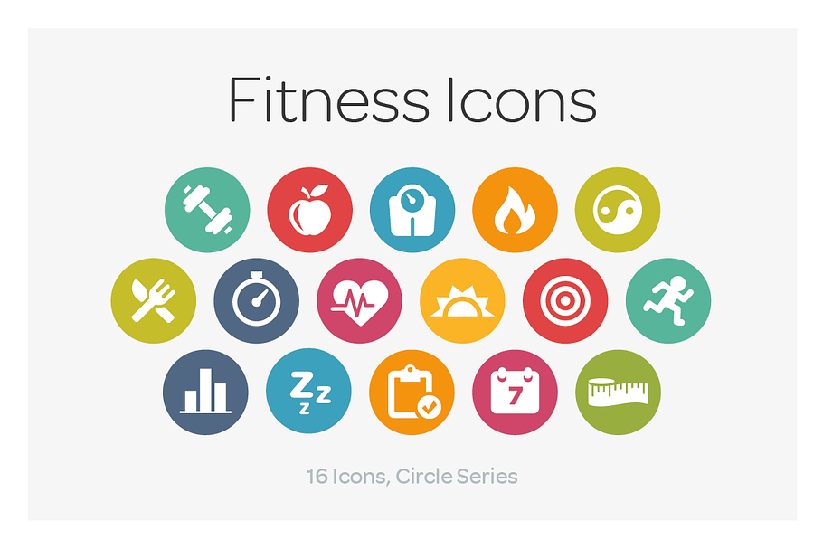 Circle Icons: Fitness in Circle Icons - product preview 8