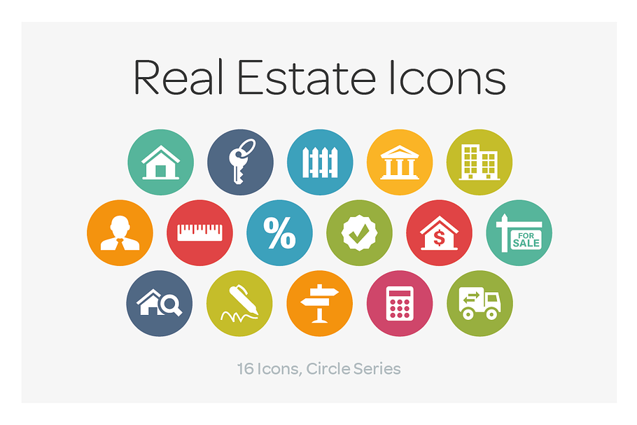 Circle Icons: Real Estate in Circle Icons - product preview 8