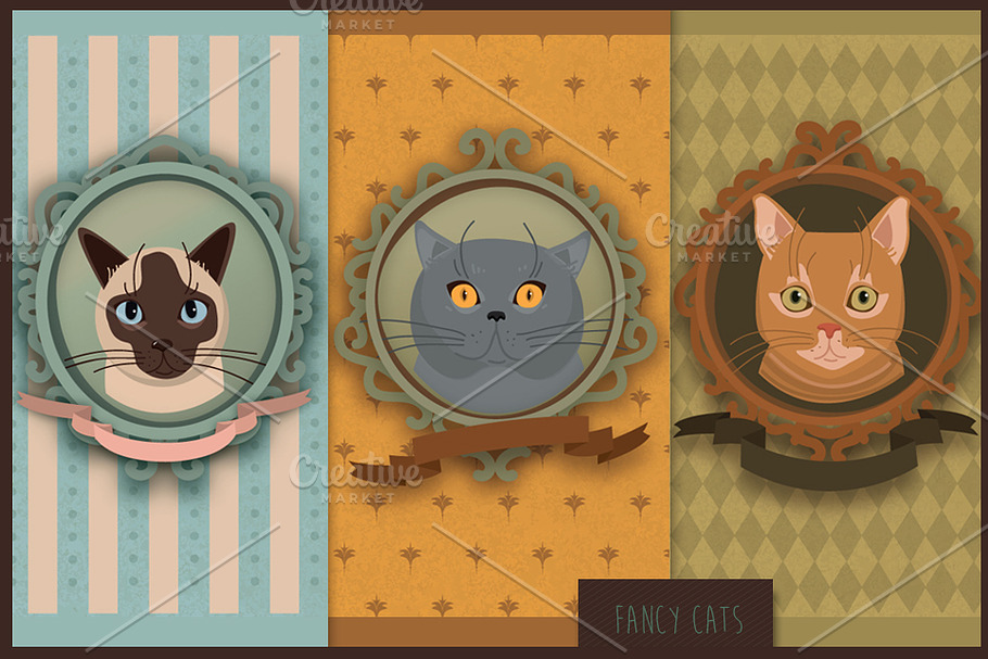 'Fancy Cats' vector set