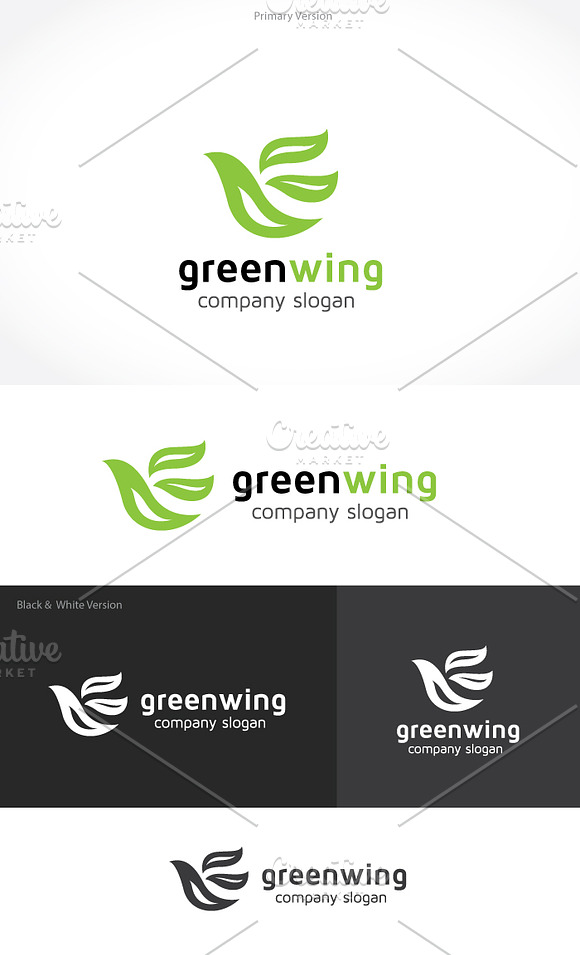 Green Wing in Logo Templates - product preview 1