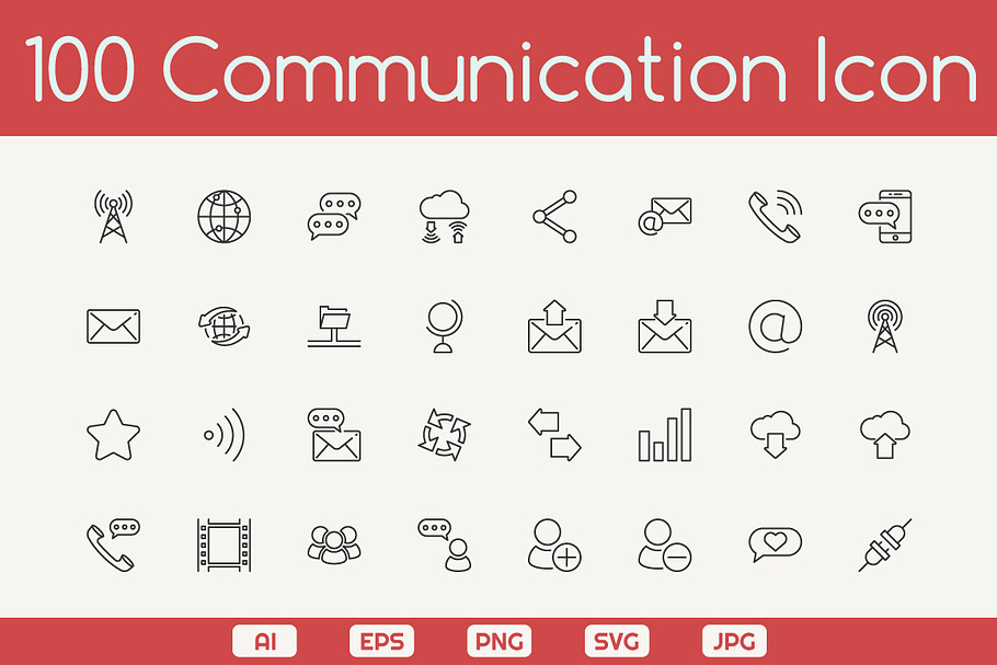 100 Communication Icons in Communication Icons - product preview 8