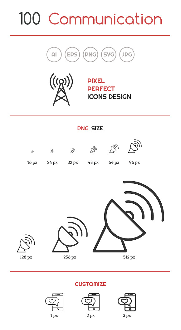 100 Communication Icons in Communication Icons - product preview 1