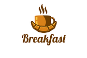 Breakfast coffee & croissant_logo