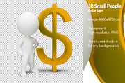 3D Small People - Dollar Sign