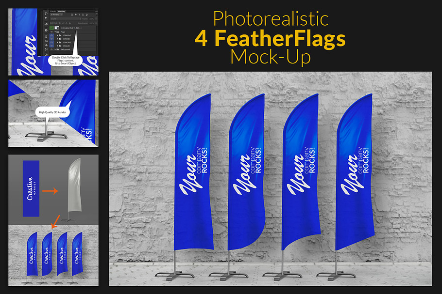 Feather Flags / Bow Flags MockUp