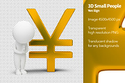 3D Small People - Yen Sign