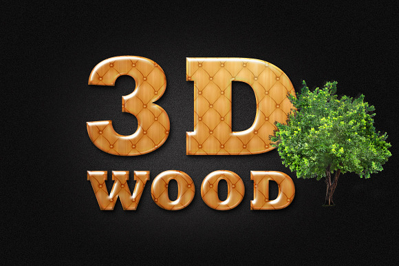 3d wood effect in Photoshop Layer Styles - product preview 2