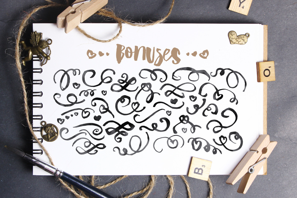 Wiggle Watercolor brush script in Display Fonts - product preview 8