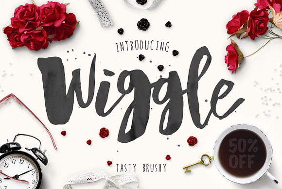 Wiggle Watercolor brush script in Display Fonts - product preview 6