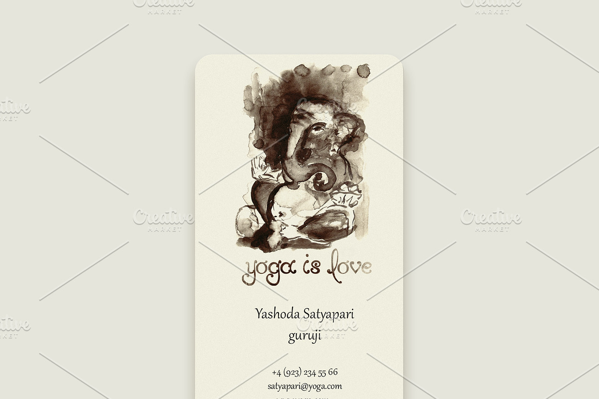 Yoga prints and cards branding kit in Card Templates - product preview 8