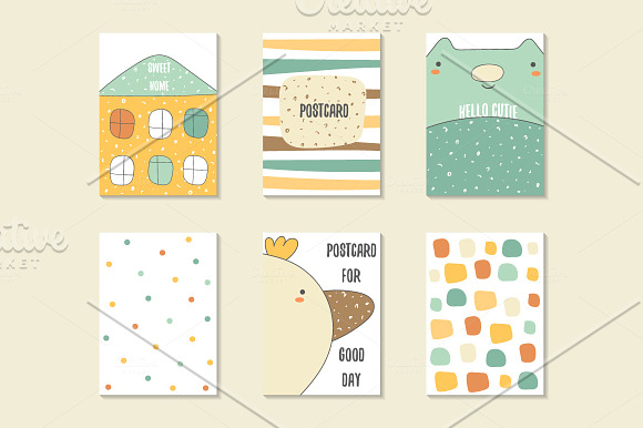 Postcards set in Postcard Templates - product preview 3