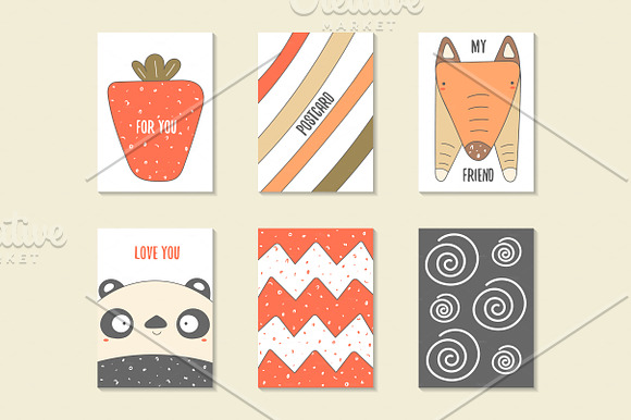 Postcards set in Postcard Templates - product preview 4