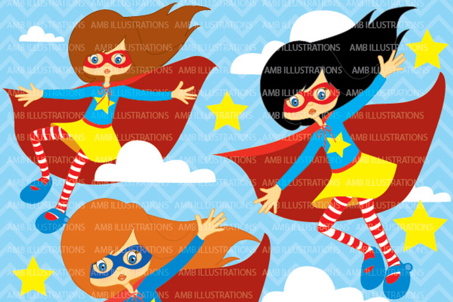 Superhero girls clipart AMB-210