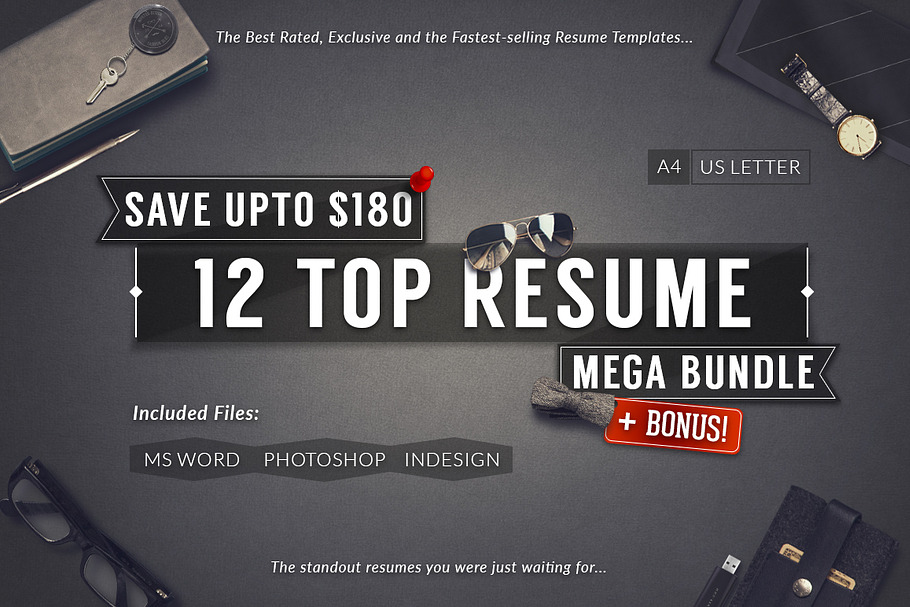12 Top Selling Resume Mega Bundle in Resume Templates - product preview 8