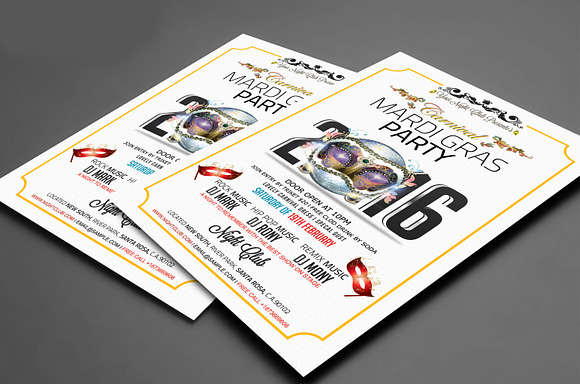 Mardi Gras Party Flyer Template in Flyer Templates - product preview 1