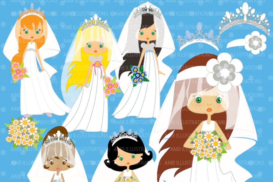 Blushing Brides Clipart AMB-256