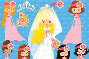 Bridal Party in Pink Clipart AMB-259