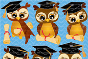 Graduating Owls Clipart AMB-266