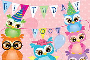 Birthday Owl Clipart AMB-268