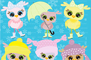 Pastel Baby Owls Clipart AMB-363