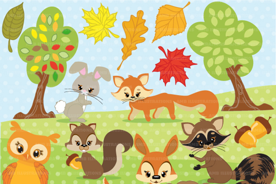 Forest Critters Clipart AMB-371