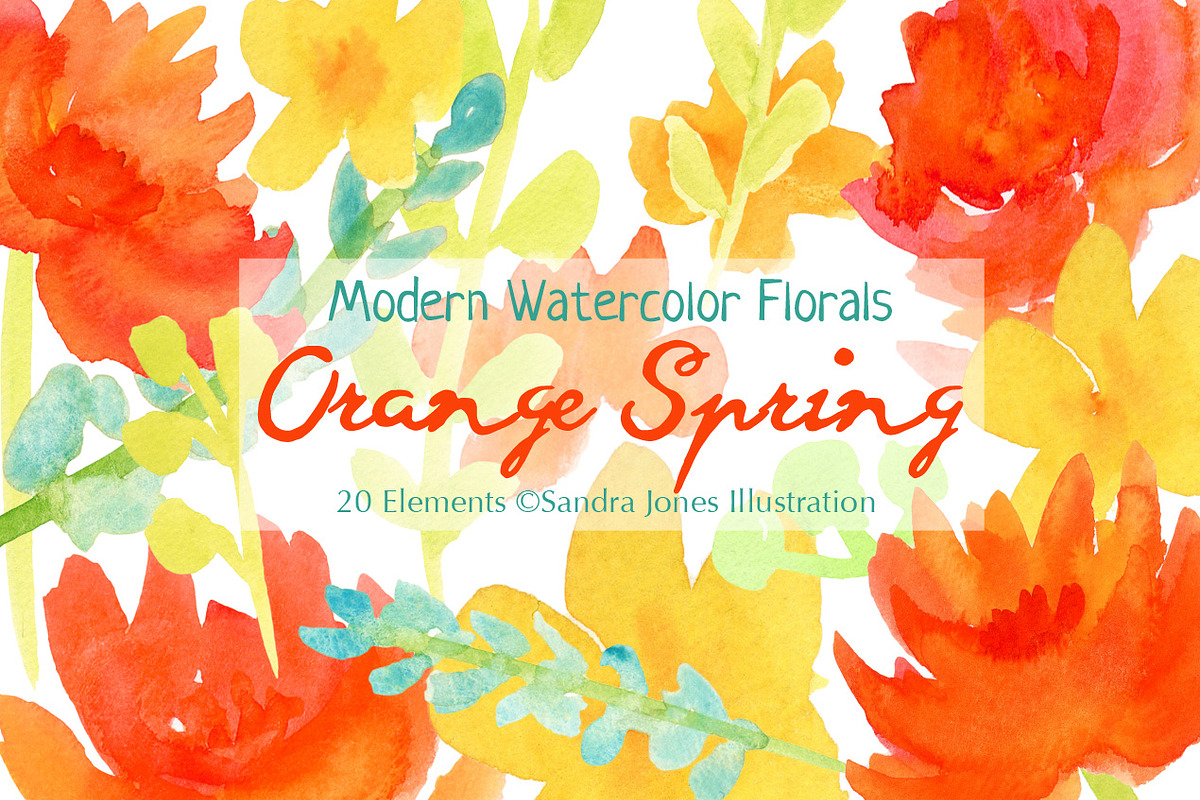 Watercolor Flowers Modern & Abstract in Illustrations - product preview 8
