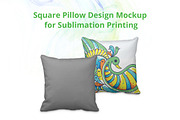 Square Pillow Cover Design Mockup V2