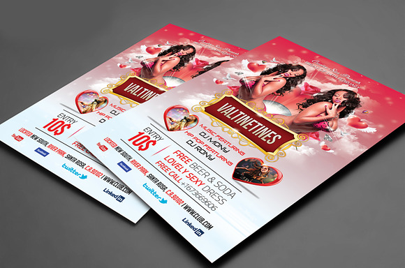 Valentine Party Flyer Template in Flyer Templates - product preview 1