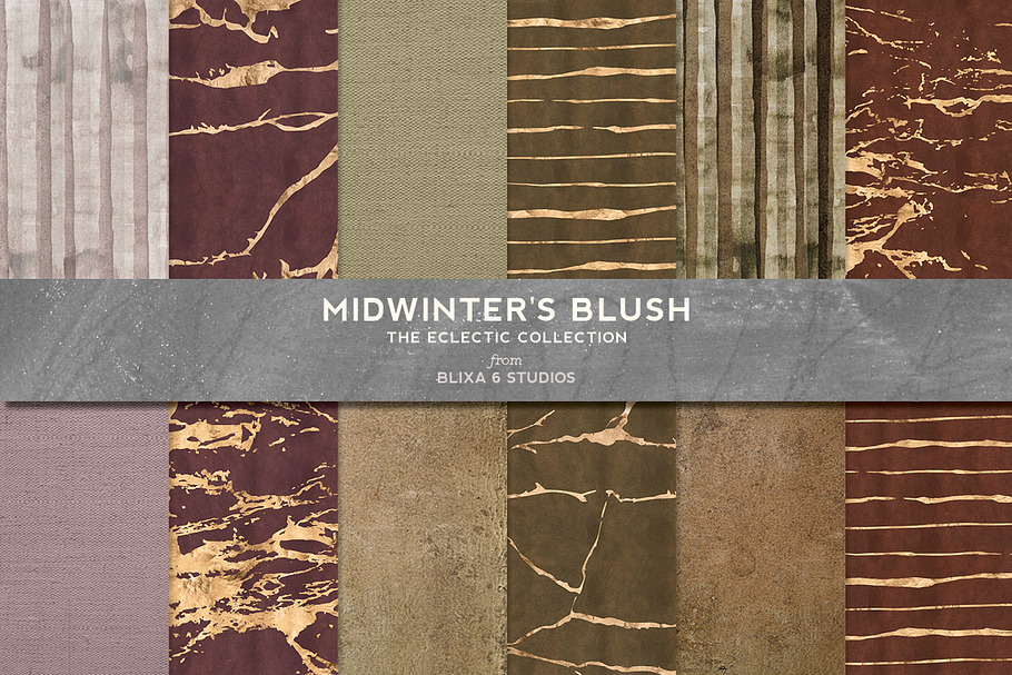 Midwinters Blush Gold & Watercolor in Patterns - product preview 8