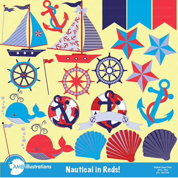 Nautical Clipart, AMB-522 in Illustrations - product preview 1