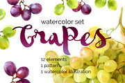 Watercolor grapes