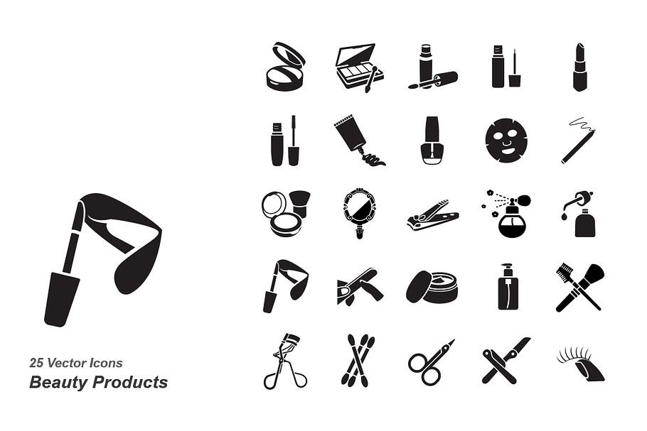 Beauty products vector icons