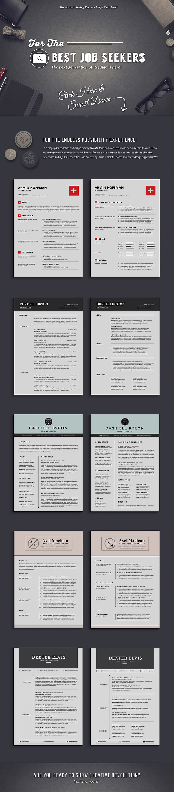 12 Top Selling Resume Mega Bundle in Resume Templates - product preview 2