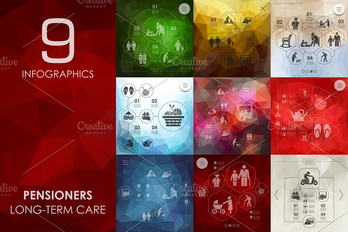 9 pensioners infographics in Presentation Templates - product preview 8