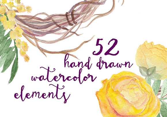 Watercolor blooming garden in Illustrations - product preview 2