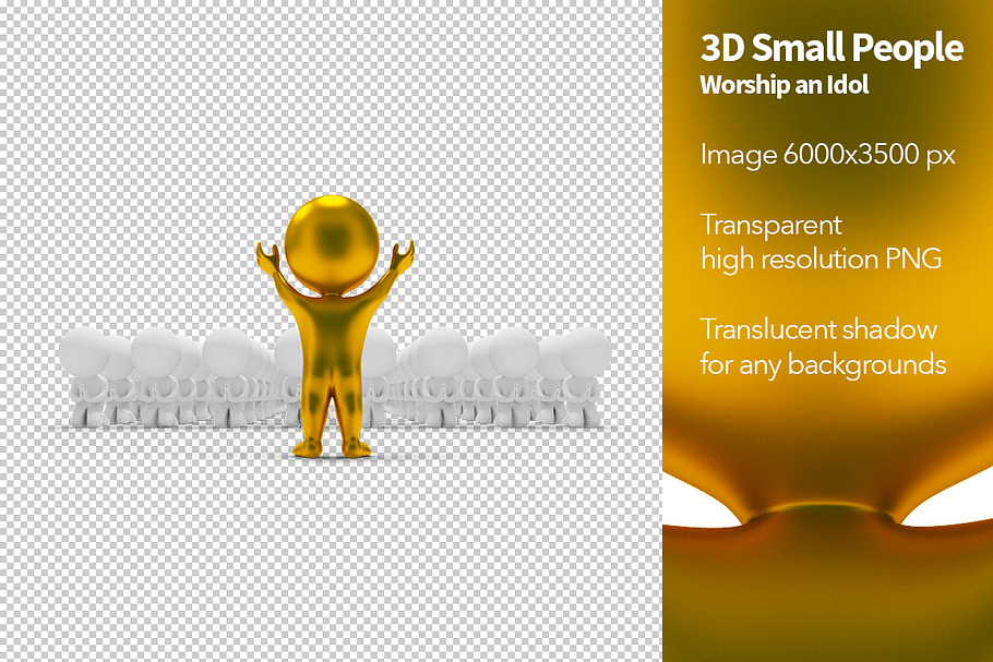 3D Small People - Worship an Idol in Illustrations - product preview 8