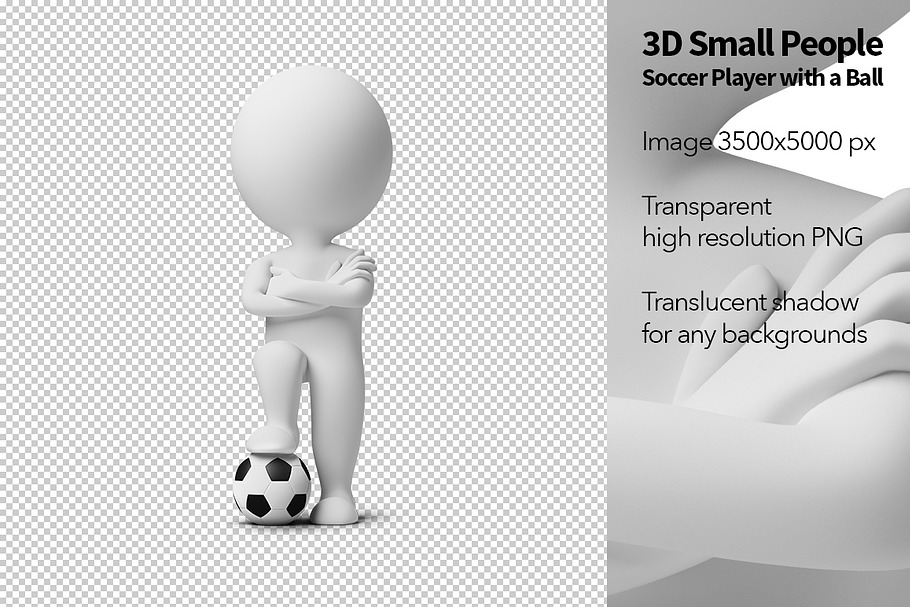 3D Small People - Soccer Player in Illustrations - product preview 8