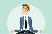 Businessman engaged in yoga