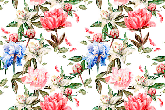 Beautiful watercolor flowers in Objects - product preview 3