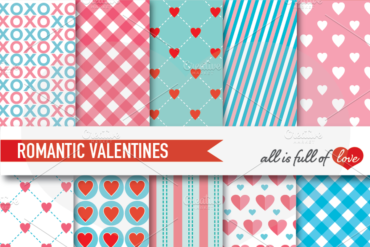 Pink Turquoise Background Paper Love in Patterns - product preview 8