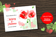 Watercolor Poppy Wedding Invitations