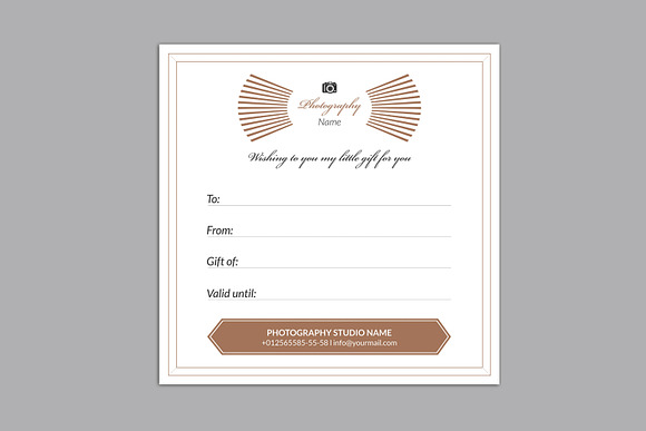 Photographer Gift Certificate-V03 in Card Templates - product preview 1