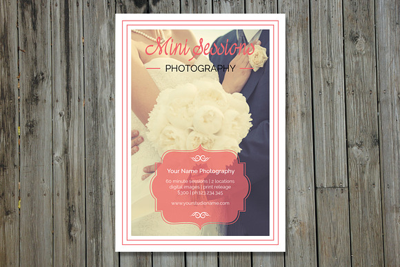 Wedding  Mini Session Template-V170 in Flyer Templates - product preview 2