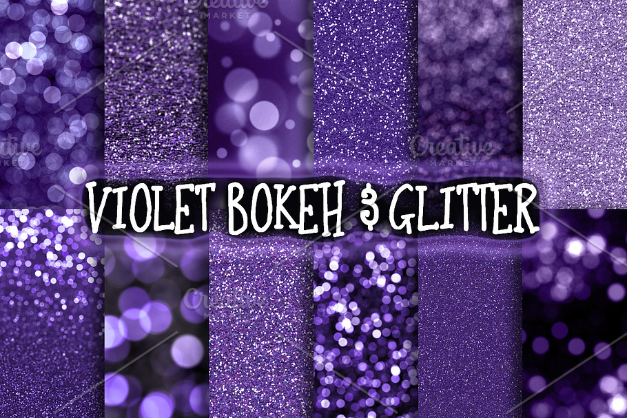 Violet Bokeh & Glitter Backgrounds