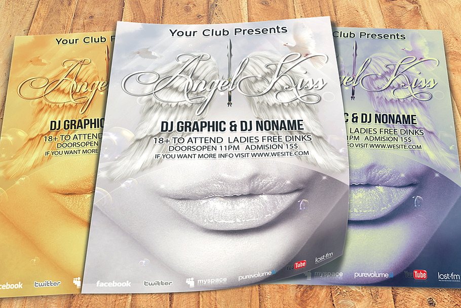 Angel Kiss Party Flyer in Flyer Templates - product preview 8