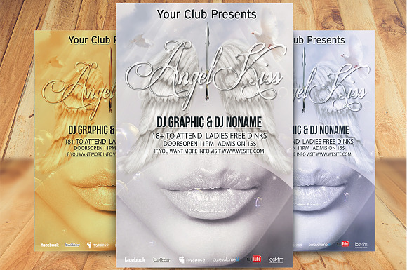 Angel Kiss Party Flyer in Flyer Templates - product preview 2