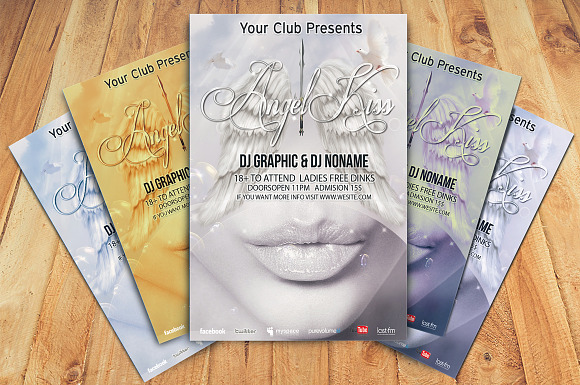 Angel Kiss Party Flyer in Flyer Templates - product preview 3